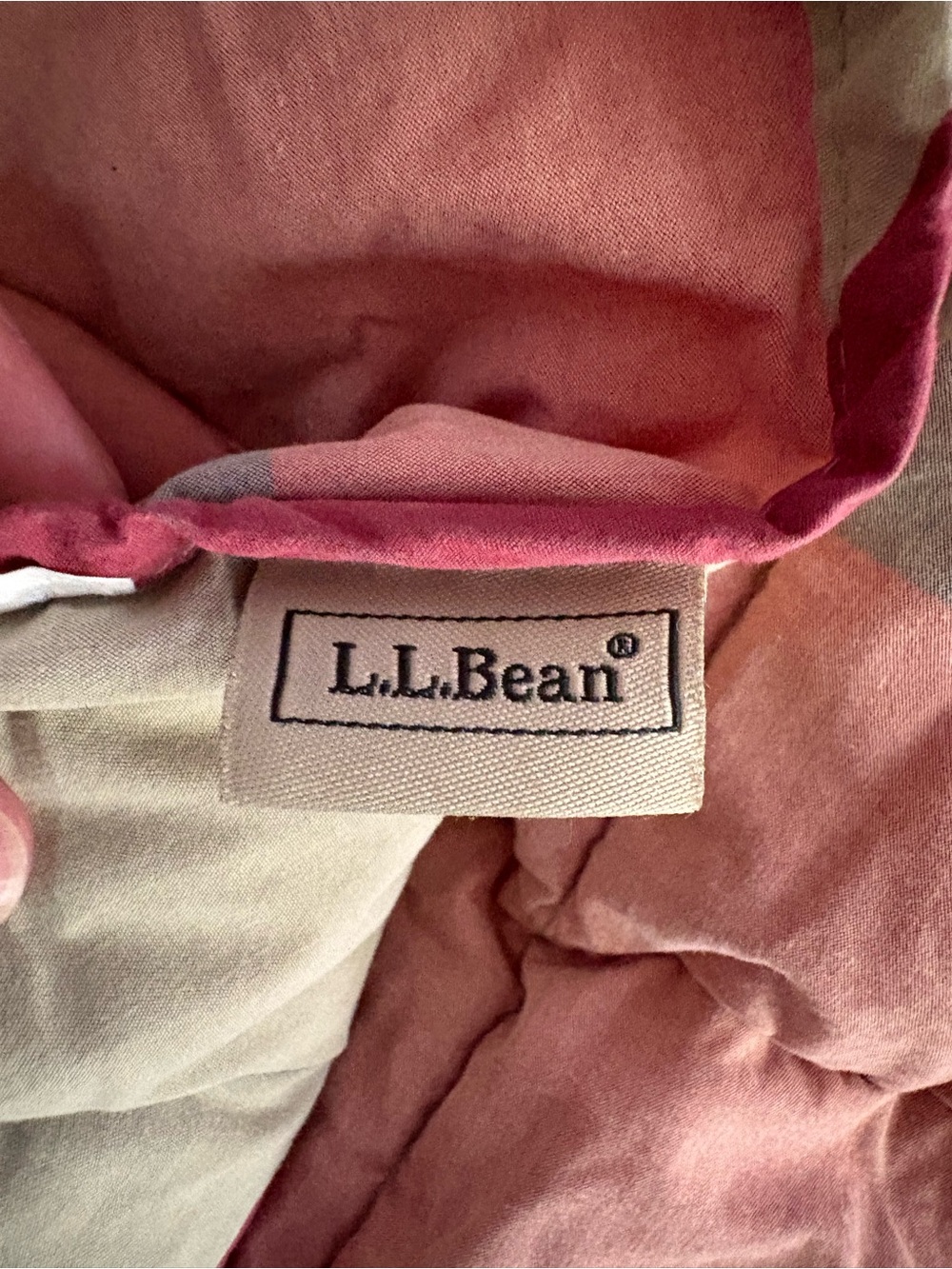 Twin Size LL Bean Checkered Comforter 100% Shell 100% Polyester Filling GUC